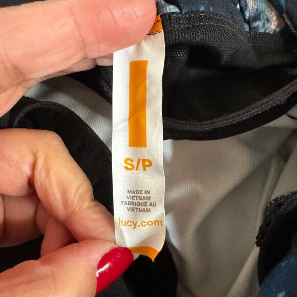 Lucy Cross Back Galaxy Built In Padded Bra Workout Tank Top Blue Size S - Picture 7 of 9